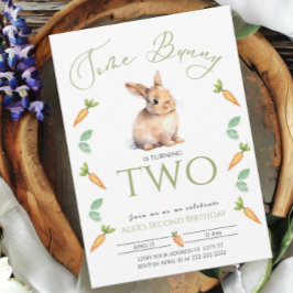 Some Bunny 2nd誕生日ニンジン縁ど – カスタマイズ可能 招待状