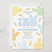 Some Bunny 2nd Birthday Bunnyモダンパーティー 招待状 (正面)