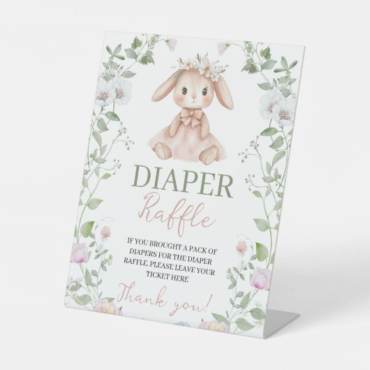 Some Bunny 8x10 Diaper Raffle Table Sign 台座サイン (正面)