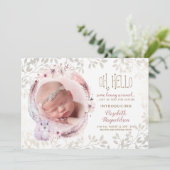 Some Bunny Arrived Girl's Photo Birth Announcement シーズンカード (スタンド正面)