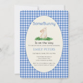 Some Bunny Baby Shower Blue 招待状 (正面)