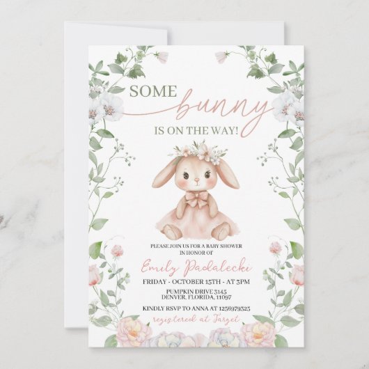 Some Bunny Baby Shower Invitation 招待状 (正面)