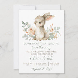 Some Bunny Baby Shower Invitation Vintage Bunny 招待状