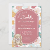 Some Bunny Birthday Invitation Bunny 1st Birthday 招待状 (正面)