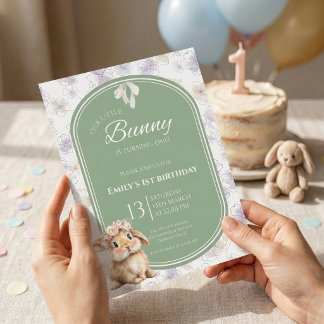 Some Bunny Birthday Invitation Bunny 1st Birthday 招待状