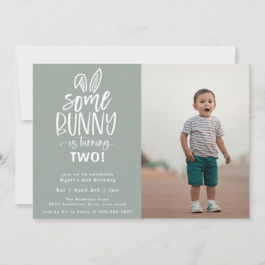 Some Bunny Birthday Party写真 招待状 (正面)