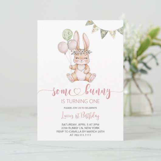  Some Bunny Birthday Party 招待状 (スタンド正面)