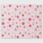 Some Bunny Birthday Pink ラッピングペーパー (フラット)