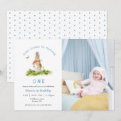 Some Bunny Boy 1st birthday  Photo 招待状 (正面/裏面)