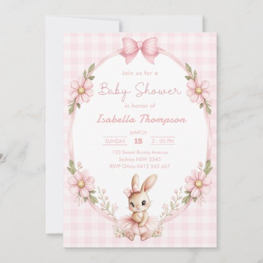 Some Bunny Cute Baby Shower 招待状 (正面)