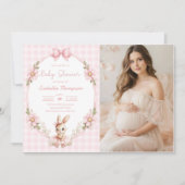 Some Bunny Cute Baby Shower Photo 招待状 (正面)