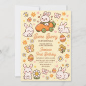 Some Bunny Cute Easter 1st Birthday Party 招待状 (正面)