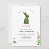 Some Bunny Cute watercolor Topiary Rabbit 招待状 (正面)