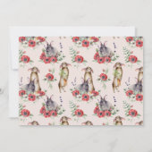 Some Bunny Earフローラピンクガール誕生日写真 招待状 (裏面)