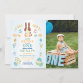 Some Bunny Easter 1stパーティー誕生日写真招待状 招待状 (正面)