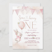 Some Bunny First 1st Birthday Invitation 招待状 (正面)