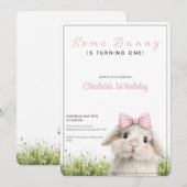 Some Bunny First Birthday  招待状 (正面/裏面)