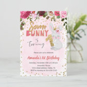 Some Bunny Girl 1st Birthday招待状と写真 招待状 (スタンド正面)