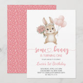 Some Bunny girl Birthday Party 招待状 (正面/裏面)