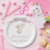 Some Bunny Girl Pink Baby Shower ペーパープレート (パーティー)