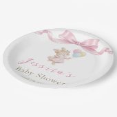 Some Bunny Girl Pink Baby Shower ペーパープレート (アングル)