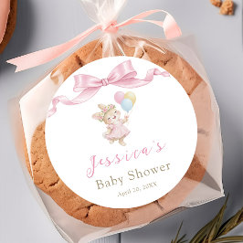 Some Bunny Girl Pink Baby Shower ラウンドシール