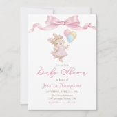 Some Bunny Girl Pink Baby Shower Party 招待状 (正面)