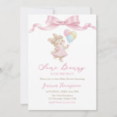 Some Bunny Girl Pink Baby Shower Party 招待状 (正面)