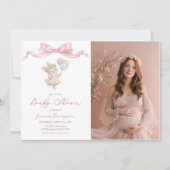 Some Bunny Girl Pink Baby Shower Party Photo 招待状 (正面)