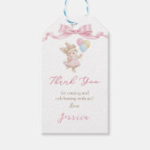 Some Bunny Girl Pink is Turning One Birthday Thank ギフトタグ (正面)