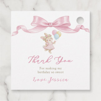 Some Bunny Girl Pink is Turning One Birthday Thank フェイバータグ