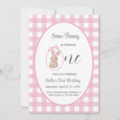Some Bunny Invitation 1st Birthday Party Card 招待状 (正面)