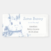 Some Bunny is coming Blue Baby Shower  横断幕 (横)
