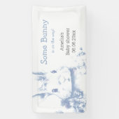 Some Bunny is coming Blue Baby Shower  横断幕 (縦)