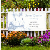 Some Bunny is coming Blue Baby Shower  横断幕