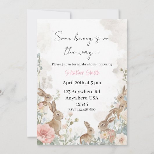 Some Bunny is on the Way 招待状 (正面)