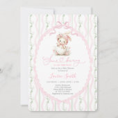 Some Bunny Is On The Way Baby Shower Girl 招待状 (正面)