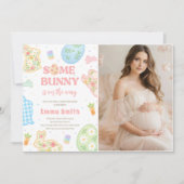 Some Bunny Is On The Way Baby Shower Photo 招待状 (正面)