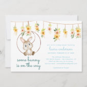 Some Bunny Is On The Way Boho Rabbit Baby Shower 招待状 (正面)