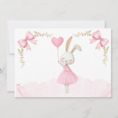 Some Bunny is One ピンクコケットバレリーナ写真 招待状 (裏面)