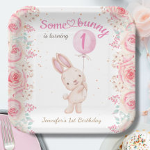 Some Bunny is ONE! 女の子 ピンク 1歳の誕生日