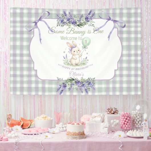 Some Bunny is One 1歳の誕生日バナー 横断幕 (パーティー)