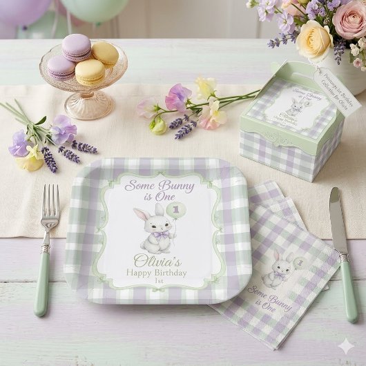 Some Bunny is One 1歳の誕生日 ペーパープレート