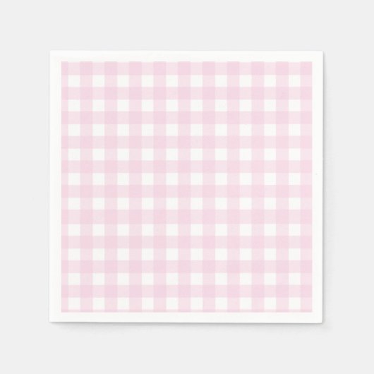 Some Bunny is One Birthday Pink Gingham Bunny スタンダードカクテルナプキン (正面)