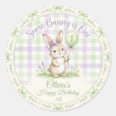 Some Bunny is One Birthday Stickers ラウンドシール (正面)