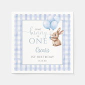 Some Bunny Is One Blue Balloons 1st Birthday スタンダードカクテルナプキン (正面)