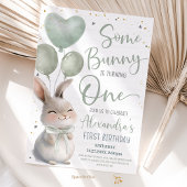 Some Bunny is one Bow Bunny 1st Birthday 招待状