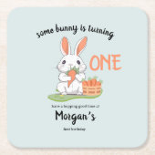 Some Bunny Is One Boys Girls第1誕生日 スクエアペーパーコースター (正面)