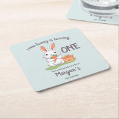 Some Bunny Is One Boys Girls第1誕生日 スクエアペーパーコースター (アングル)