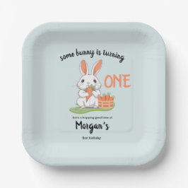 Some Bunny Is One Boys Girls第1誕生日 ペーパープレート
